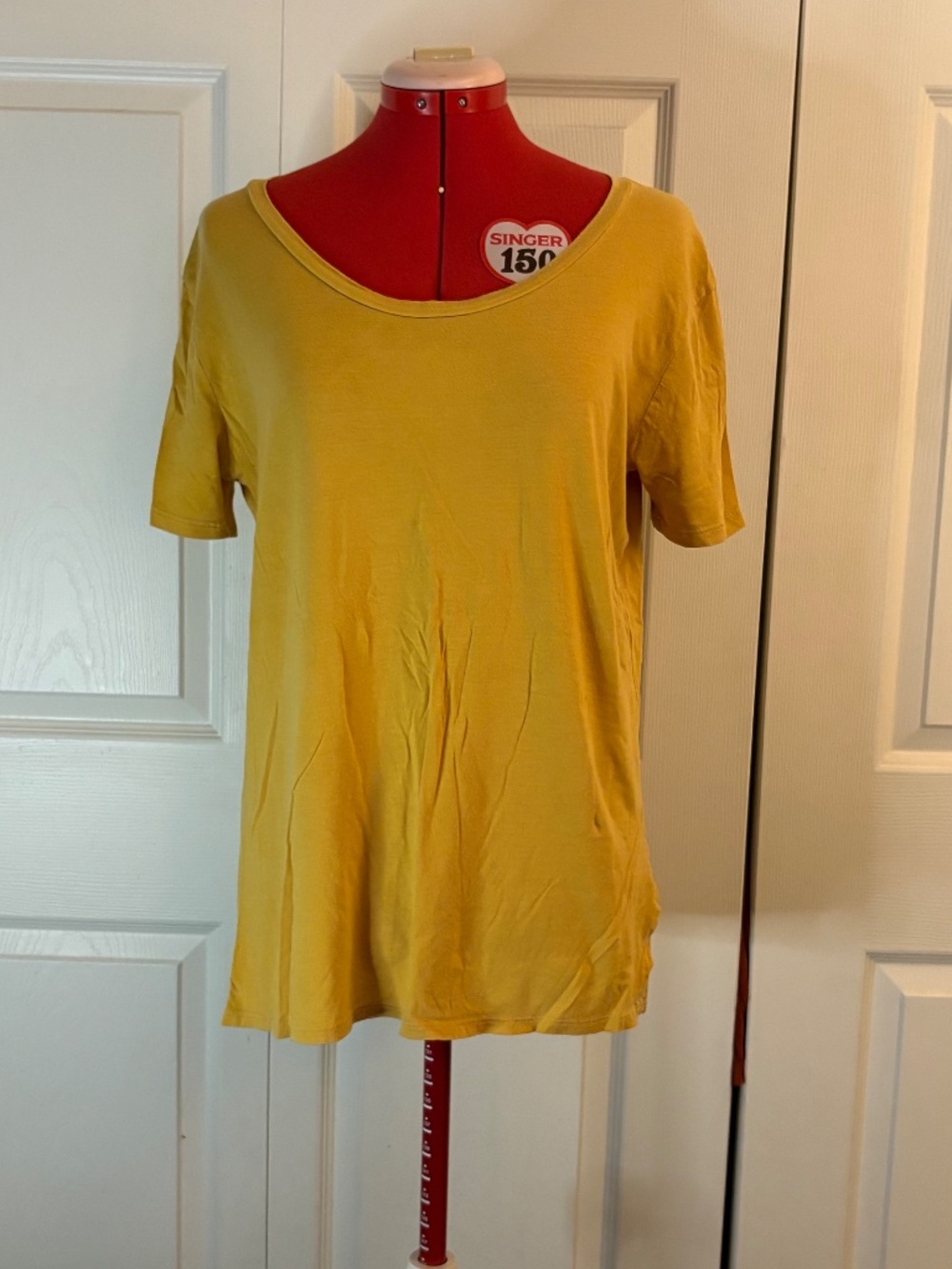 Mustard Scoop Neck T by Melrose and Market XL